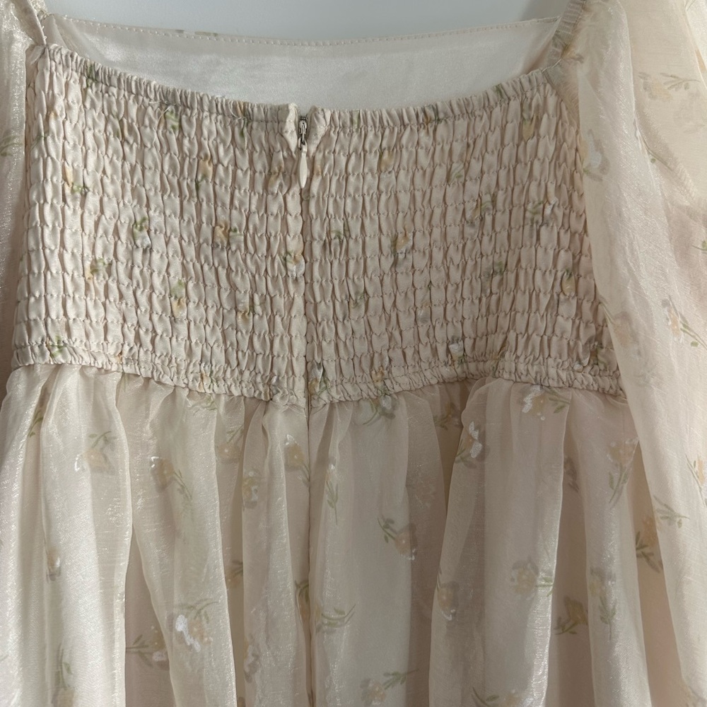 Worth Collective Mona Maxi Dress with Smocking in Butter Floral Size Medium - Picture 14 of 16